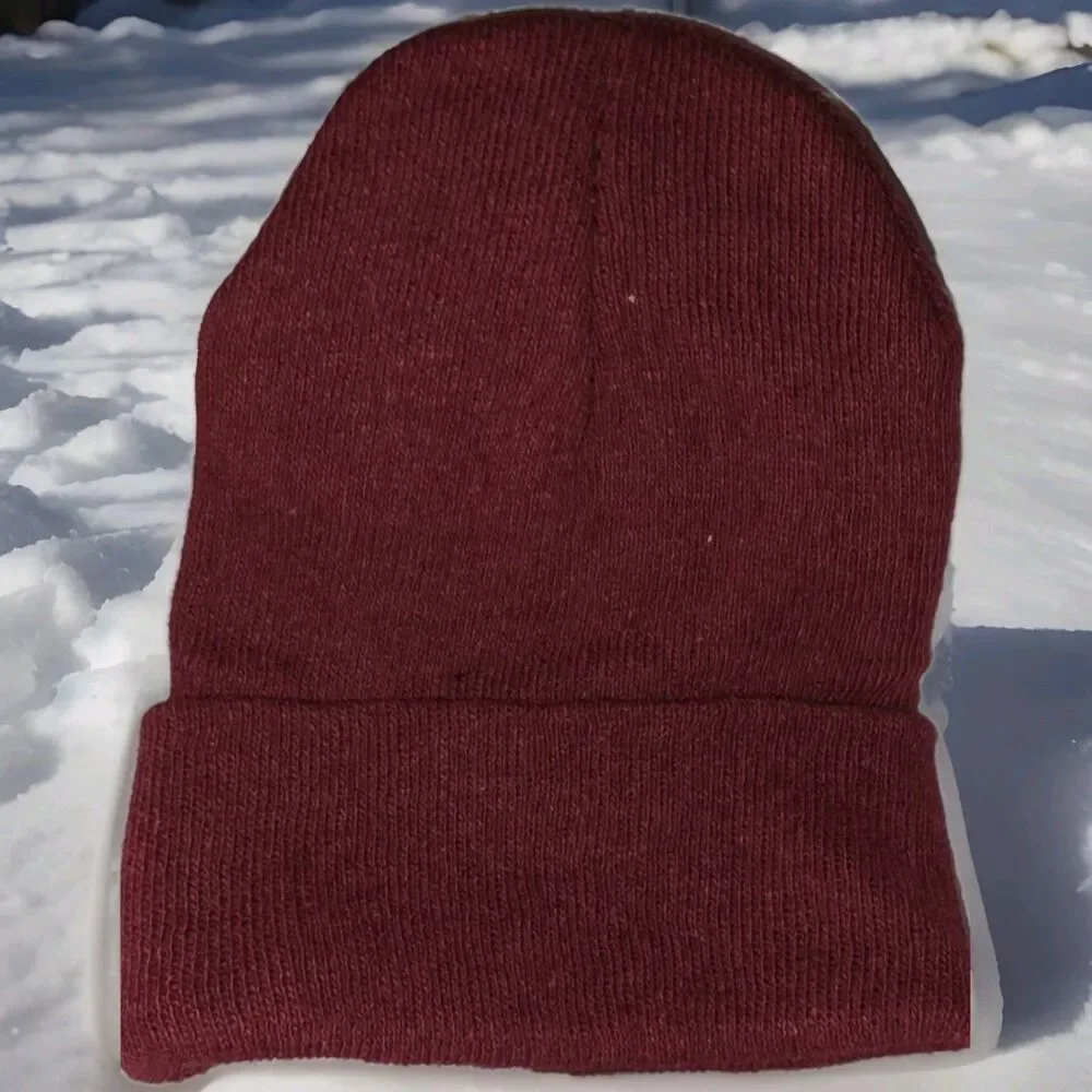 2 Pack Boys Knit Hat New Without Tags One Size  Winter Warm Black  Burgandy